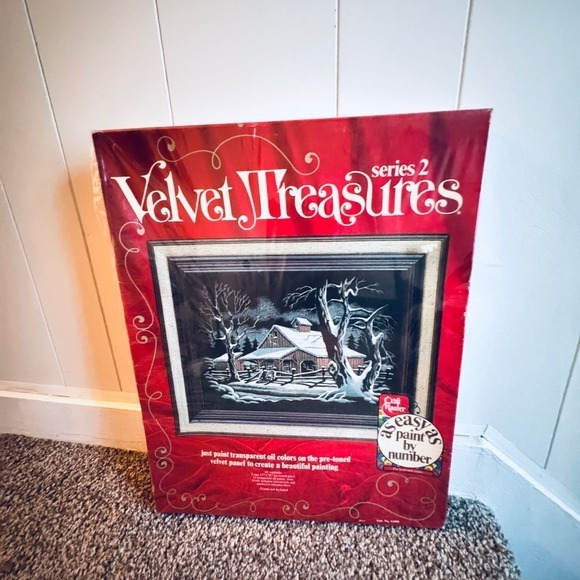 Craft Master Other - VTG 1976 Craft Master Velvet Treasures Paint by Number Quiet Winter Night 14410